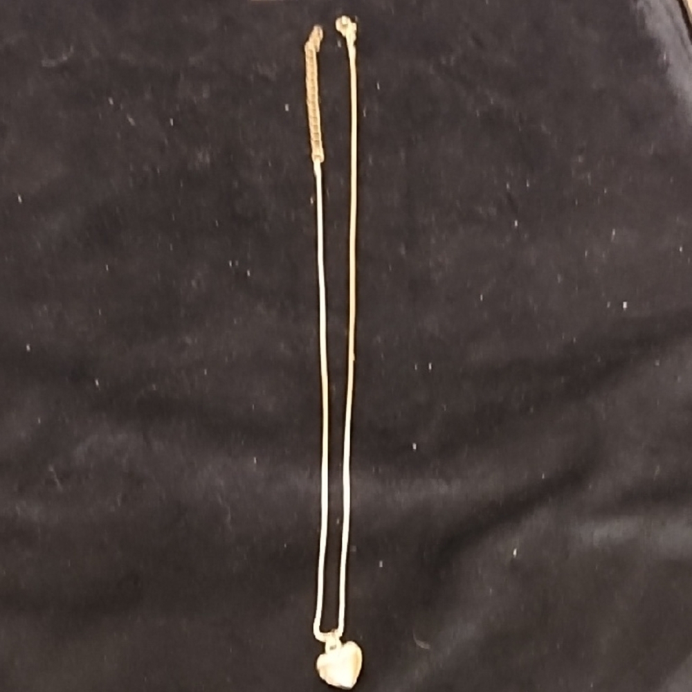 Gold Tone Heart Pendant Necklace